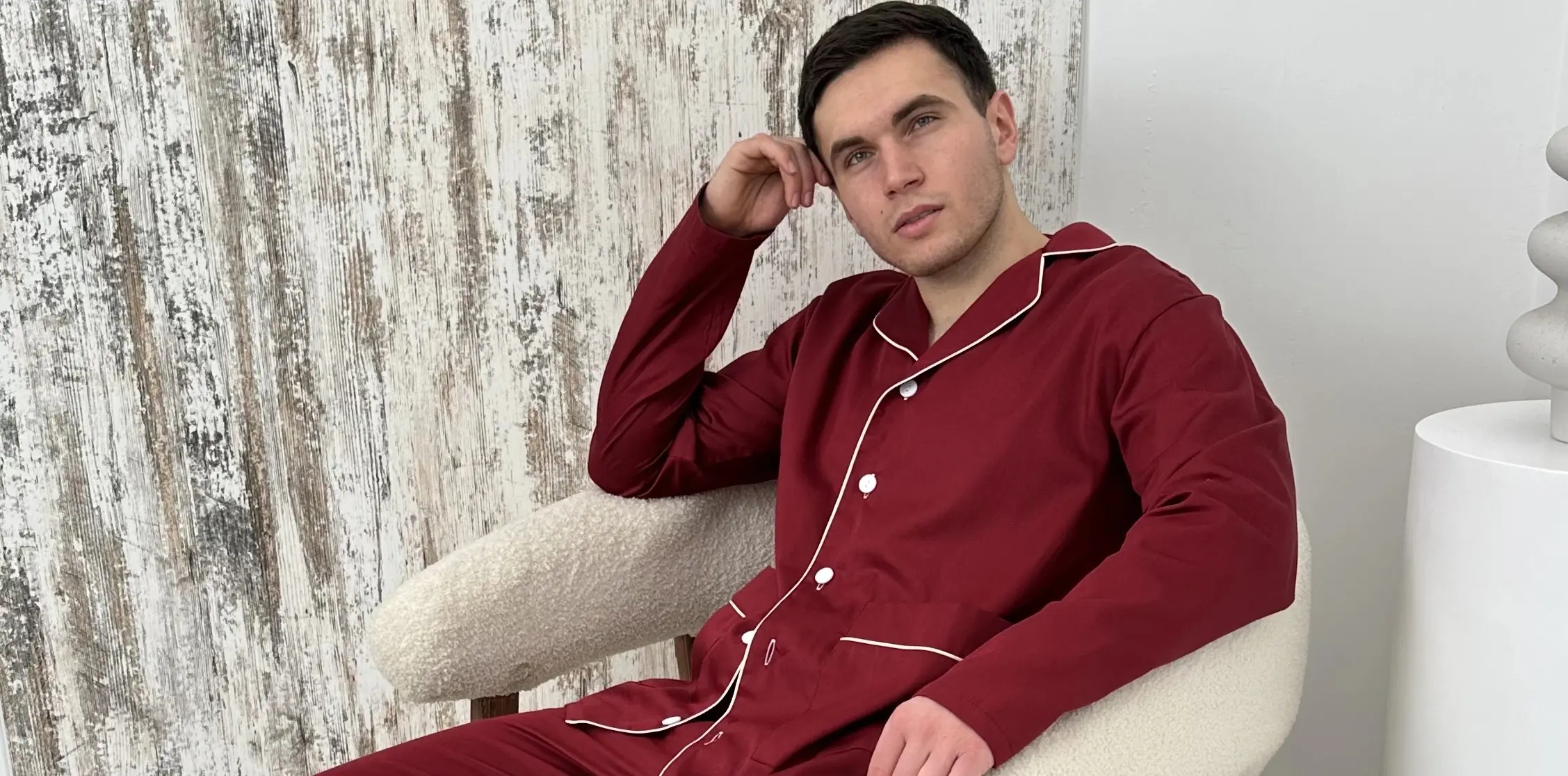 Чоловіча піжама з турецький сатин делюкс, комфортна 100% бавовна DreamCat