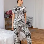 Домашний костюм женский из вискозы «Цветочный блюз»
