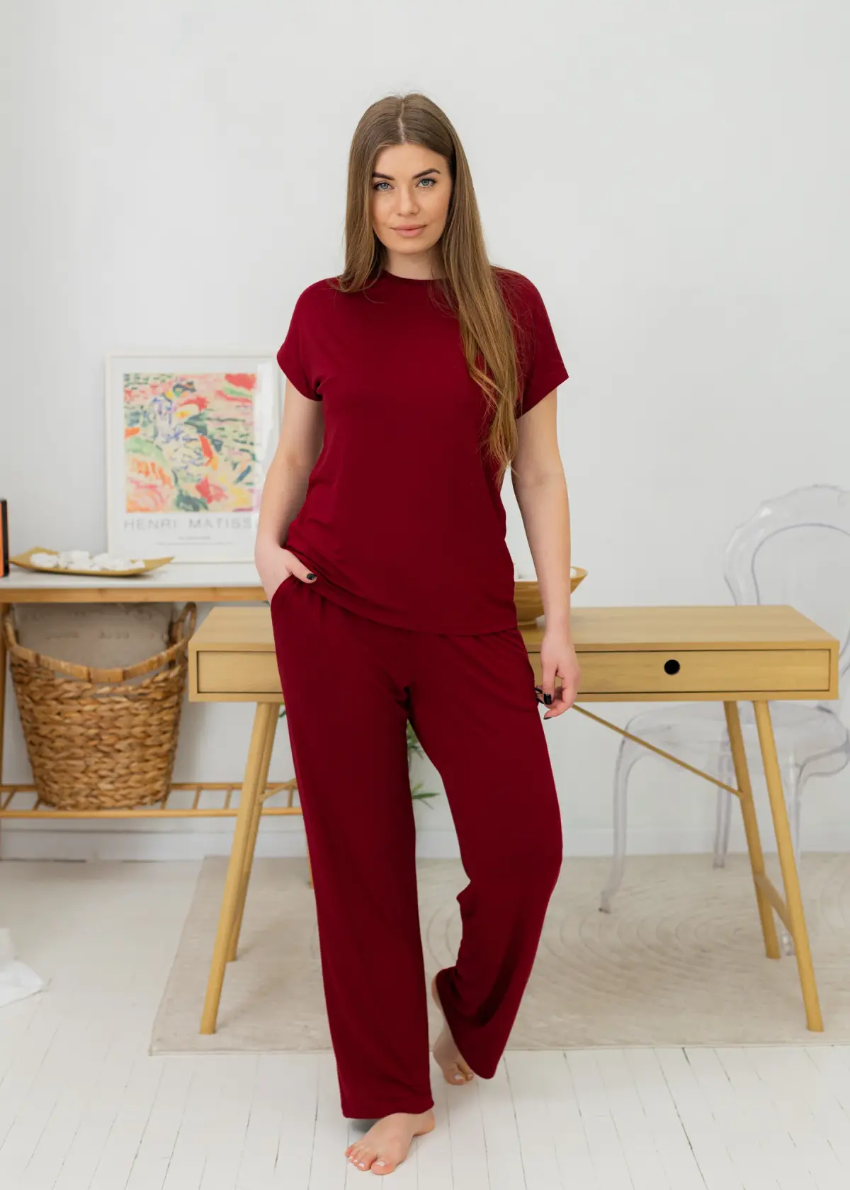 Домашний костюм женский из вискозы «Lady in Red»