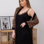 Халат женский и ночная рубашка женская из вискозы — комплект «Milana»