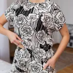 Домашний костюм женский из вискозы «Цветочный блюз»