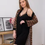 Халат женский и ночная рубашка женская из вискозы — комплект «Milana»