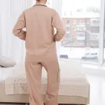 Пижама женская из сатина, бежевая