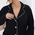 Пижама женская из сатина, черная