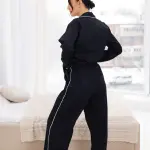 Пижама женская из сатина, черная