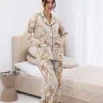Пижама женская из сатина с принтом «Летняя мелодия»