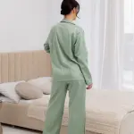 Пижама женская из сатина, оливковая