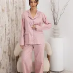 Пижама женская из сатина, пудровая