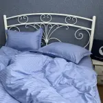 Постільна білизна зі страйп сатину, блакитна