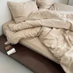 Постельное белье из сатина, бежевое