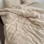 Постельное белье из сатина, бежевое