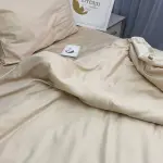 Постельное белье из сатина, бежевое