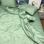 Постельное белье из сатина, оливковое