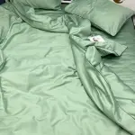 Постельное белье из сатина, оливковое