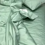 Постельное белье из сатина, оливковое