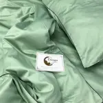 Постельное белье из сатина, оливковое