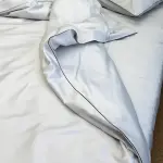 Постельное белье из сатина, серебристое