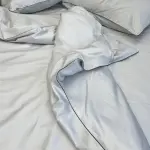 Постельное белье из сатина, серебристое