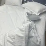 Постельное белье из страйп сатина, белая