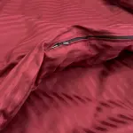 Постельное белье из страйп сатина, бордовое