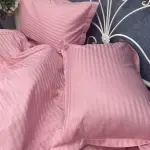 Постельное белье из страйп сатина, розовое