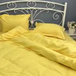 Постельное белье из страйп сатина, желтое