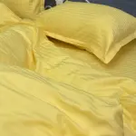 Постельное белье из страйп сатина, желтое