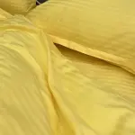 Постельное белье из страйп сатина, желтое