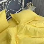 Постельное белье из страйп сатина, желтое