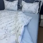 Поплінова постільна білизна з принтом «Блакитний сад»
