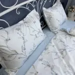 Поплінова постільна білизна з принтом «Блакитний сад»