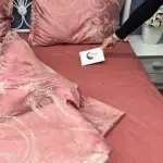 Жаккардовое постельное белье “Цветочная сладость”, бордово-розовое