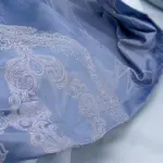 Жаккардовое постельное белье "Утренний релакс", серебристо-синее