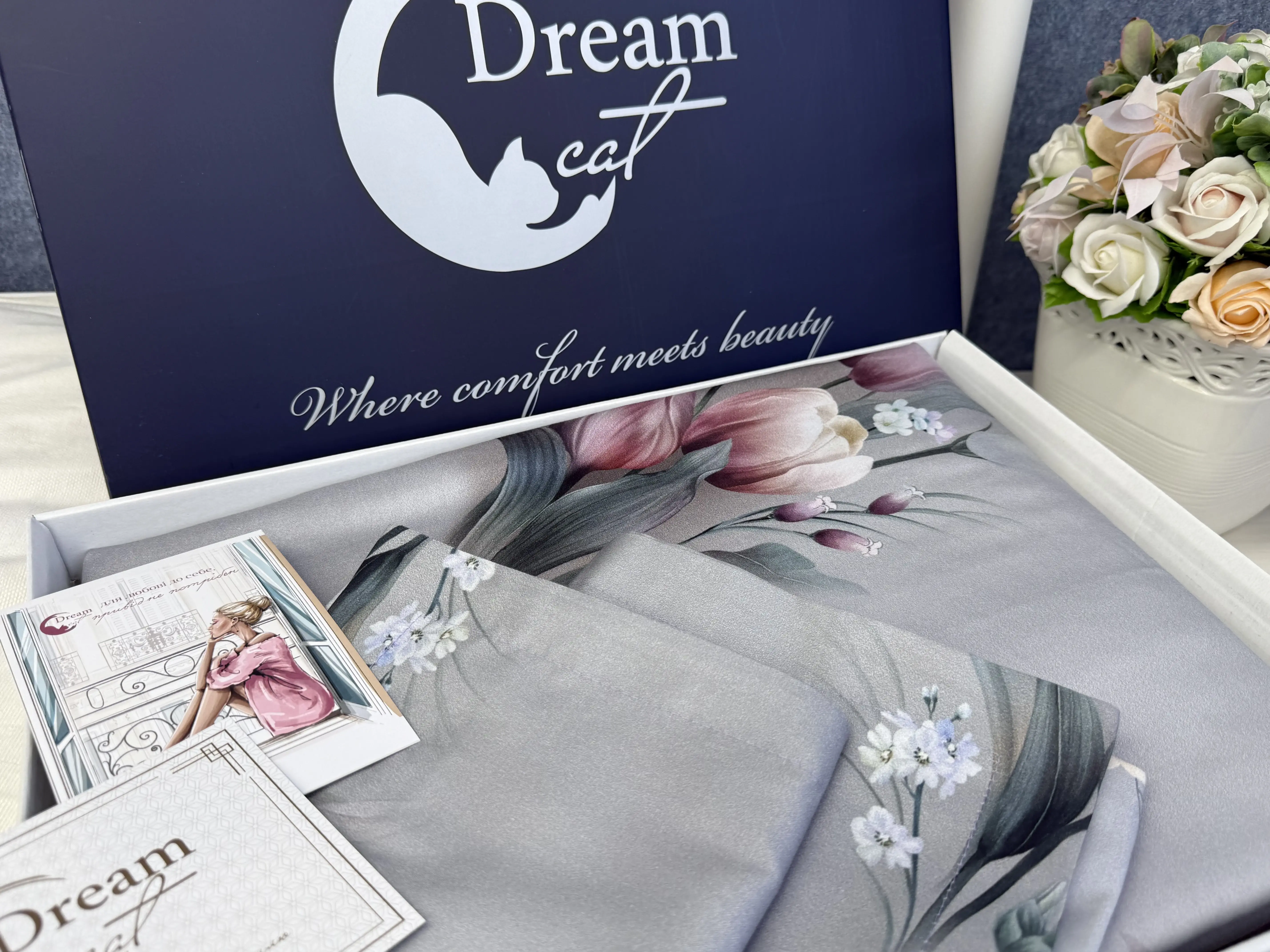 Преміальний комплект постільної білизни Dream cat з турецького сатину