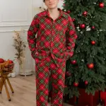 Тепла чоловіча піжама фланелева «Різдвяний настрій»