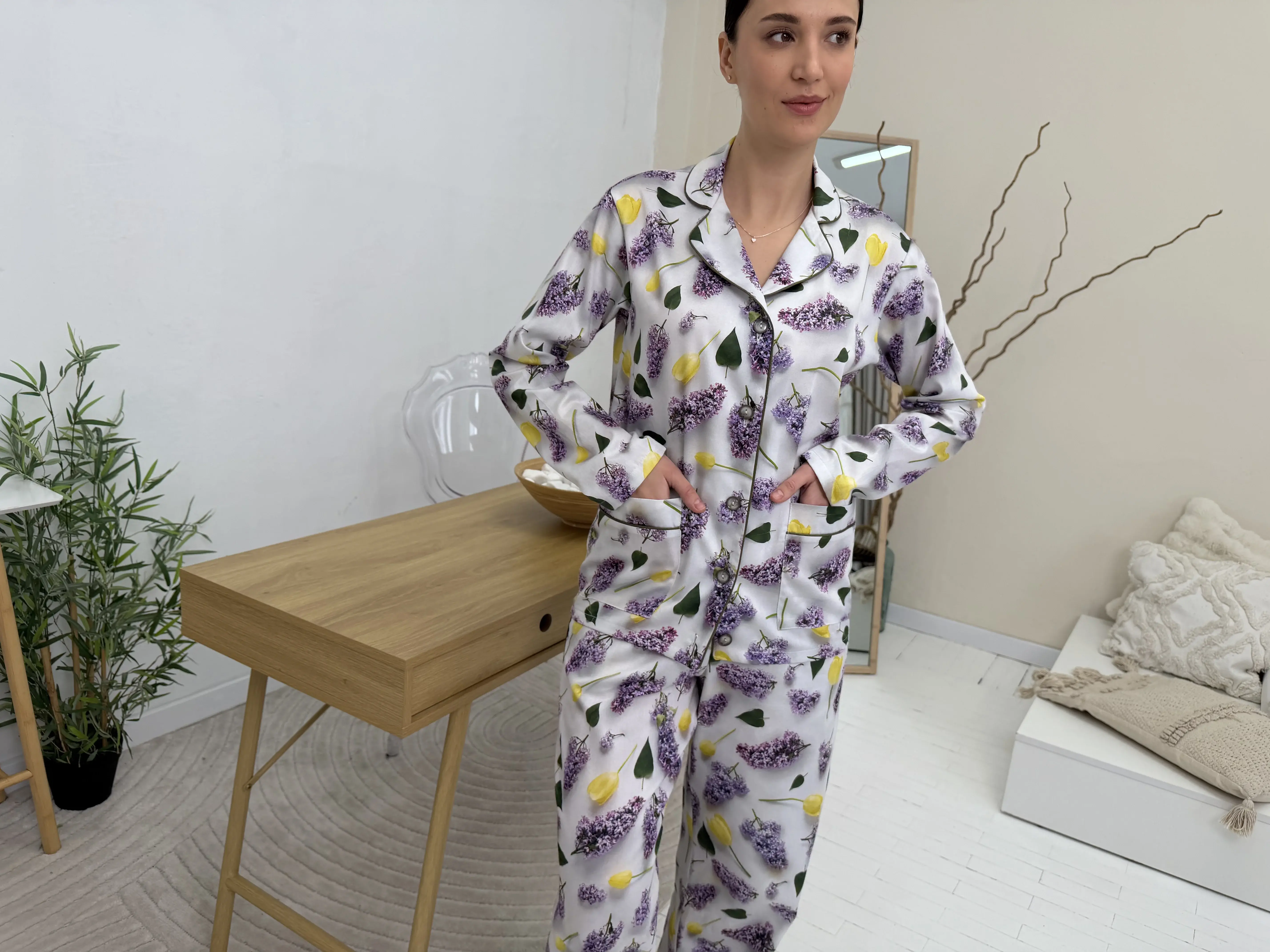 Женская пижама из легкой ткани 100% хлопок DreamCat, комфортная домашняя одежда