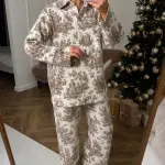 Тепла жіноча піжама фланелева «Вінтаж»